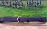 American Bison Wide Leather Belt in Chocolate with 1-1/2" Natural Brass Natural Brass