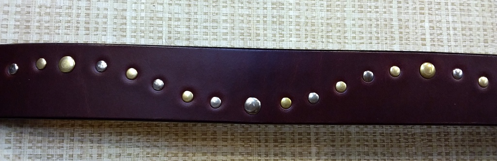 Leather Double Rivet Belt - Cellar Leather
