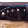 Wave Leather Rivet Belt in Brown Vintage Glazed with Silver and Brass with Antique Brass Buckle
