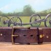 Wave Leather Rivet Belt in Brown Vintage Glazed with 1-3/4" Antique Brass Buckle
