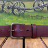 Monterey Harness Cognac Leather Belt with Antique Brass