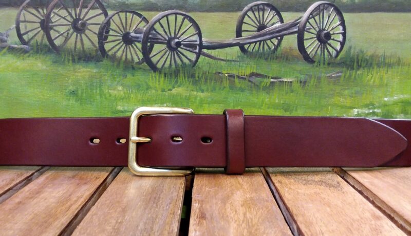 Monterey Harness Russet Leather Belt with Natural Brass