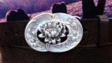 Lotus Flower Buckle in Silver Plate