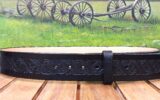 Leather Belt in 1-3/4" Black Two Tone Antique Finish