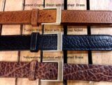 Pin Plaque Bison Leather Belts
