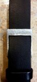 Pin Plaque Buckle in Hammered Brushed Nickel on Black Softie