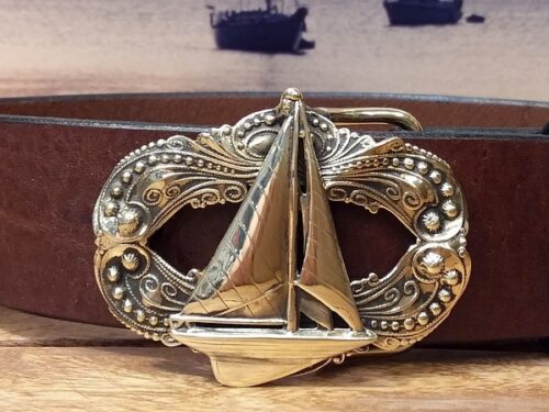 Cape Cod Sailboat Buckle in Solid Brass