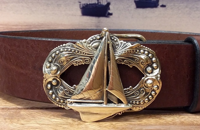 Cape Cod Sailboat Buckle in Solid Brass