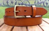 Oak Bark Leather Belt in London Tan with 1-1/2" Natural Brass Buckle