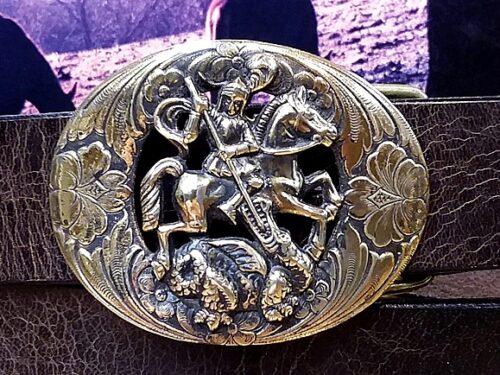 St George and The Dragon Buckle in Solid Brass