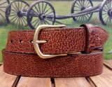 Yellowstone Bison English Tan Leather Belt with 1-1/2" Natural Brass Buckle