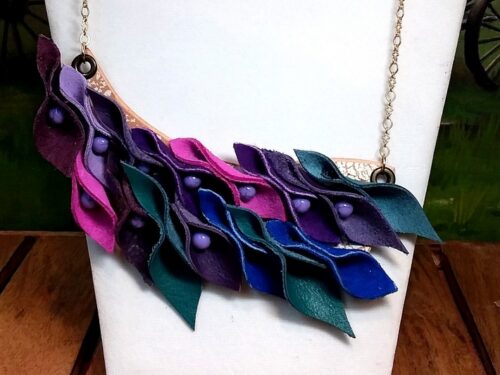 Purple Passion Leather Necklace