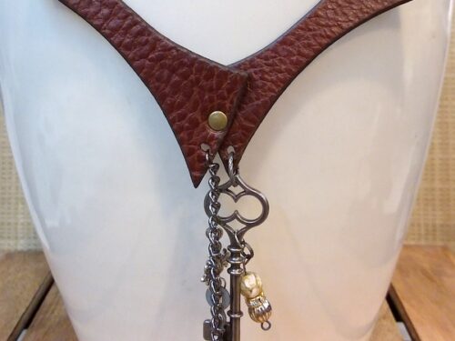Gilded Age Leather Necklace
