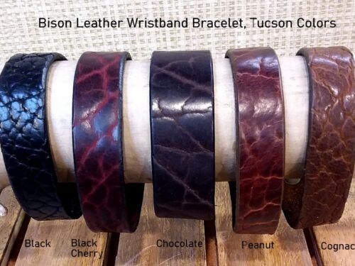 Bison Leather Wristband Bracelet Tucson Colors