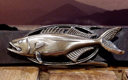Blue Fish Buckle in Red Bronze