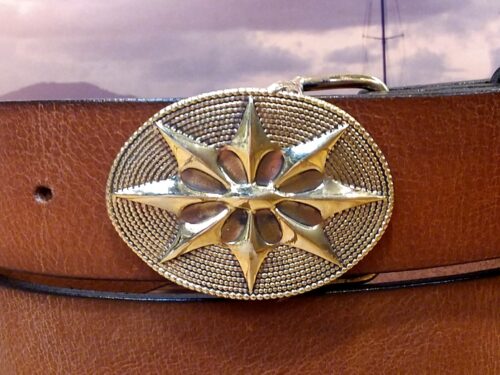 Morning Star Buckle in Solid Brass