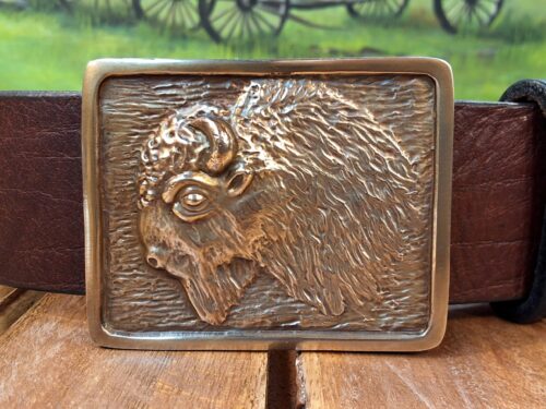 Bison Buckle in Bronze