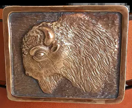 American Bison Belt Buckle in 1-1/2" Bronze