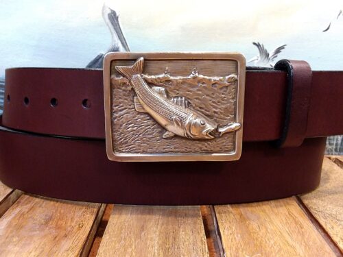 Striped Bass Fishing Leather Belt
