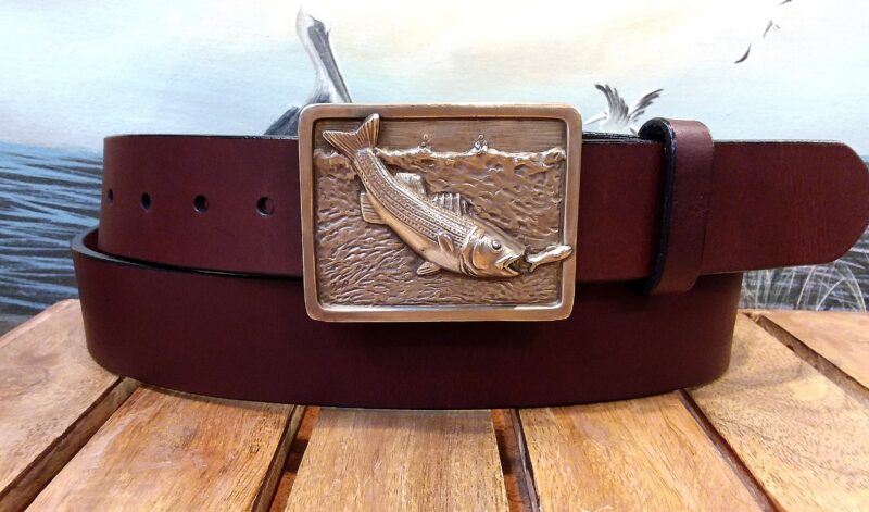 Striped Bass Fishing Leather Belt