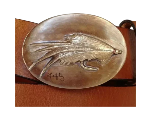 Lefty's Deceiver Fly Fishing Buckle in Bronze Signed by Lefty