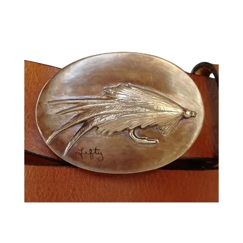 Lefty's Deceiver Fly Fishing Buckle in Bronze Signed by Lefty