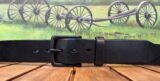 Bridle Leather Belt in Black Bridle with 1-1/2" Black Matte PVD Buckle