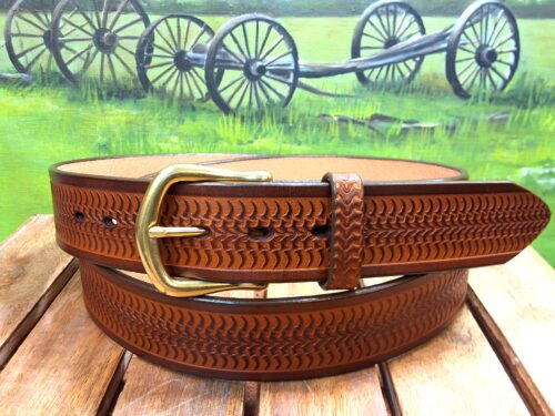 Belt in Tan Two Tone with 1-1/2" Natural Brass Buckle