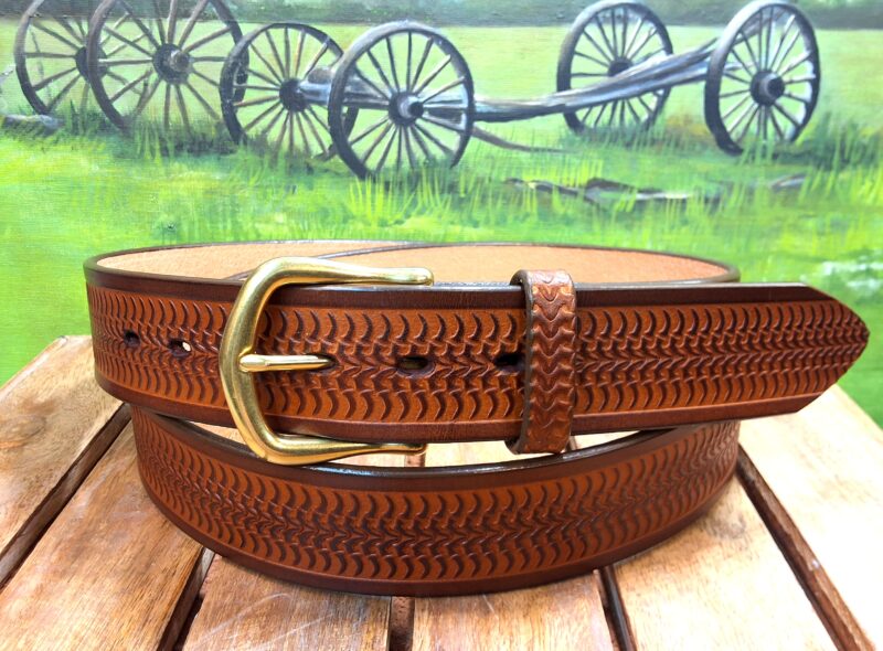 Belt in Tan Two Tone with 1-1/2" Natural Brass Buckle