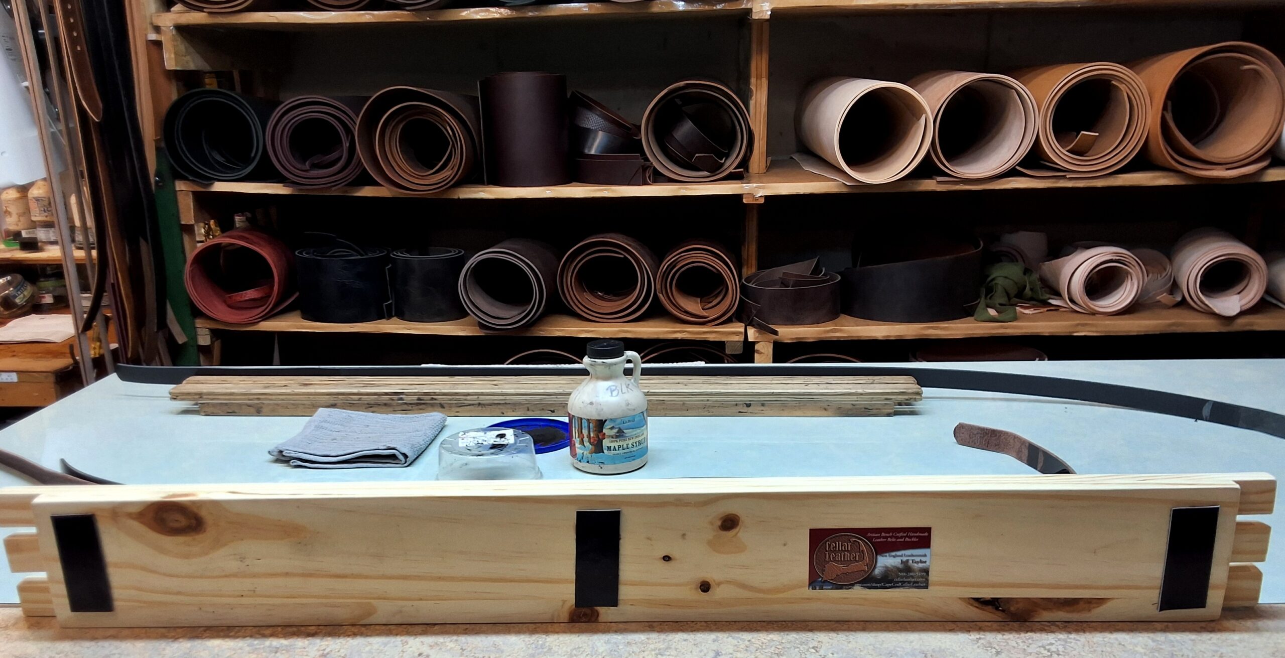 Leather Belt Edge Painting Wooden Jig Bottom View