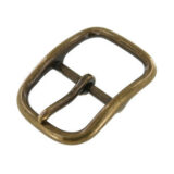 Center Bar Buckle in 1-1/4" or 1-1/2" Antique Brass