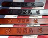 Hand Tooled USA Leather Belt USA Eagle Combo