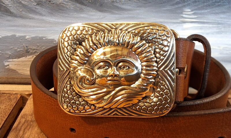 Celestial Body Belt Buckle in Solid Brass