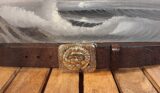 Celestial Body Leather Belt on 1-1/2" Brown Vintage Glazed with Solid Brass Buckle