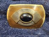 Vintage Brass Hematite Belt Buckle