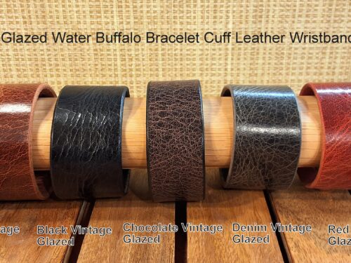 Vintage Glazed Water Buffalo Bracelet Cuff Leather Wristband Colors Vintage Glazed Water Buffalo Bracelet Cuff Leather Wristband Colors